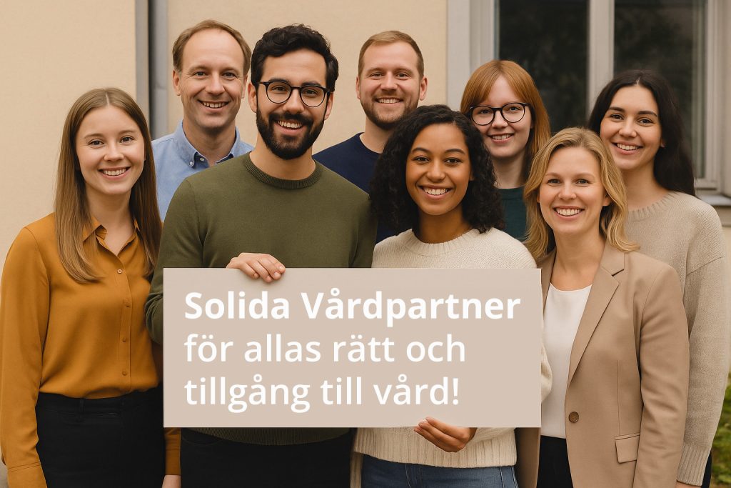 Gruppbild på personalen på Solida Vårdpartner kopplat till deras insamling.