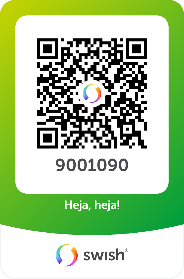 Swish QR-kod för insamlingen med märkningen "Heja,heja!"