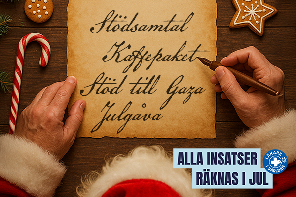 Alla insatser räknas Alla insatser räknas i jul så ge bort en insats från Läkare i Världens Önskelista i julklapp.