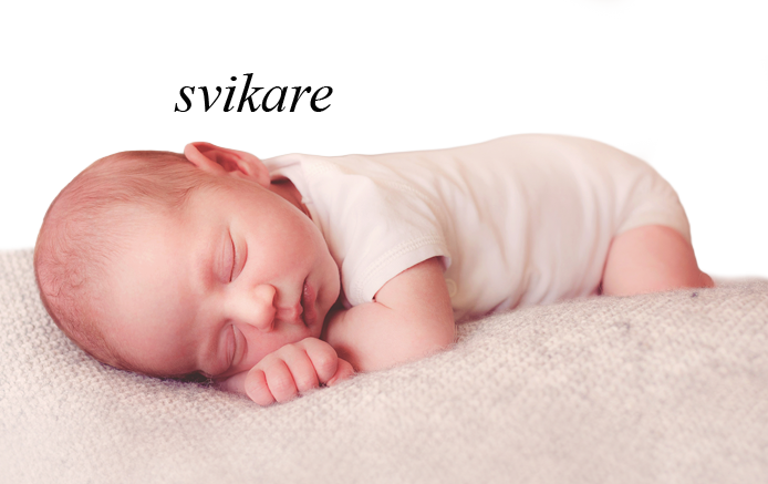 En sovande bebis med texten svikare!